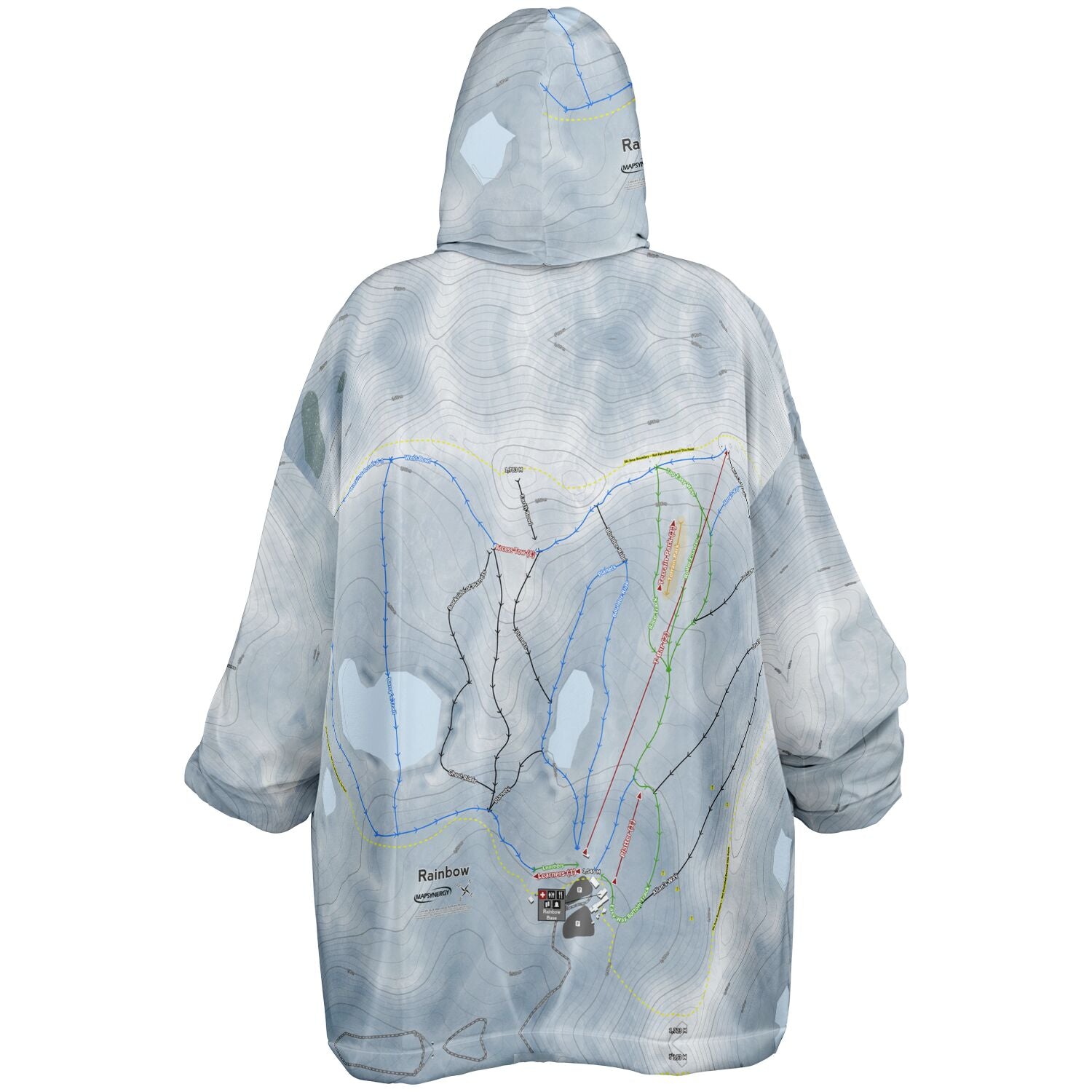 Rainbow, New Zealand Ski Trail Map - Snug Hoodie