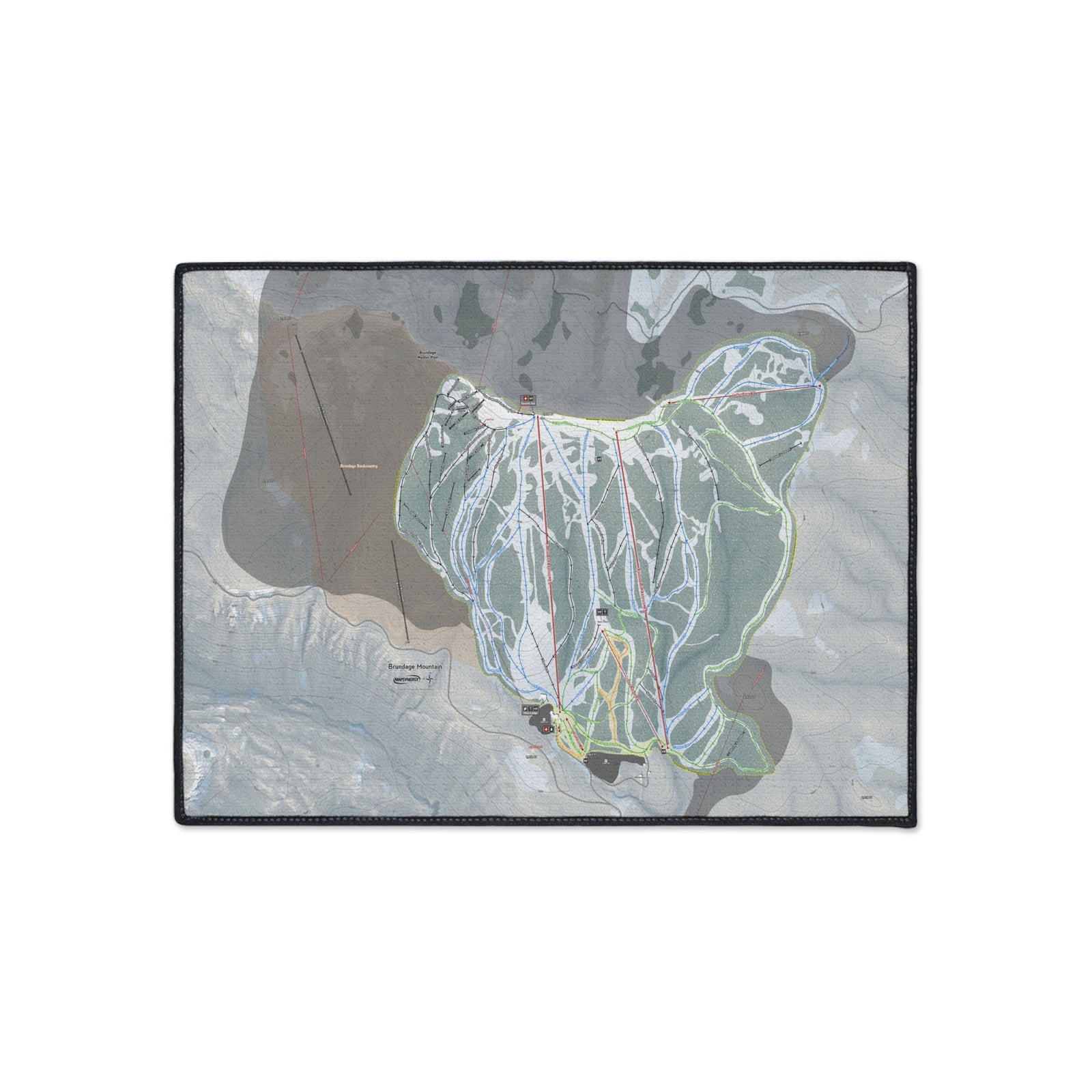 Brundage Mountain, Idaho Ski Resort Map Heavy Duty Floor Mat