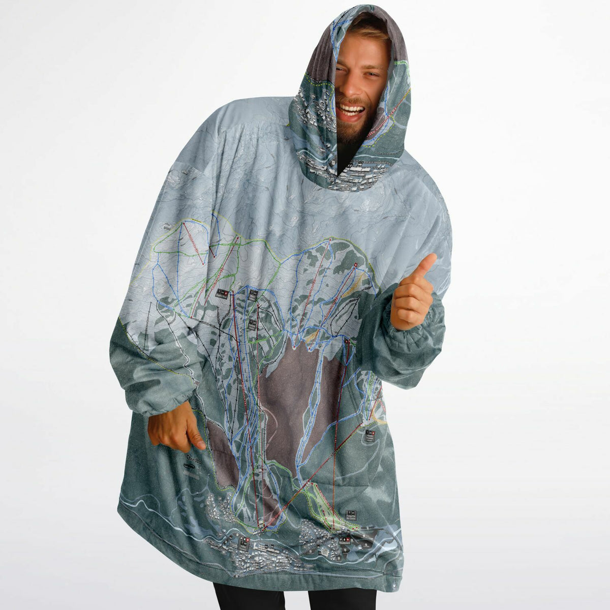 Thredbo, Australia Ski Trail Map - Snug Hoodie