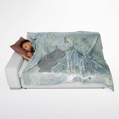 Belleayre, New York Ski Resort Map Flannel Blanket Poncho