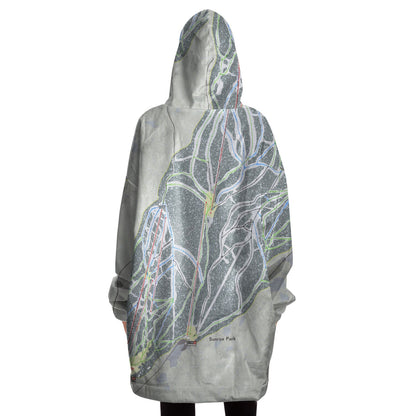Sunrise Park, Arizona Ski Trail Map Snug Hoodie - Powderaddicts