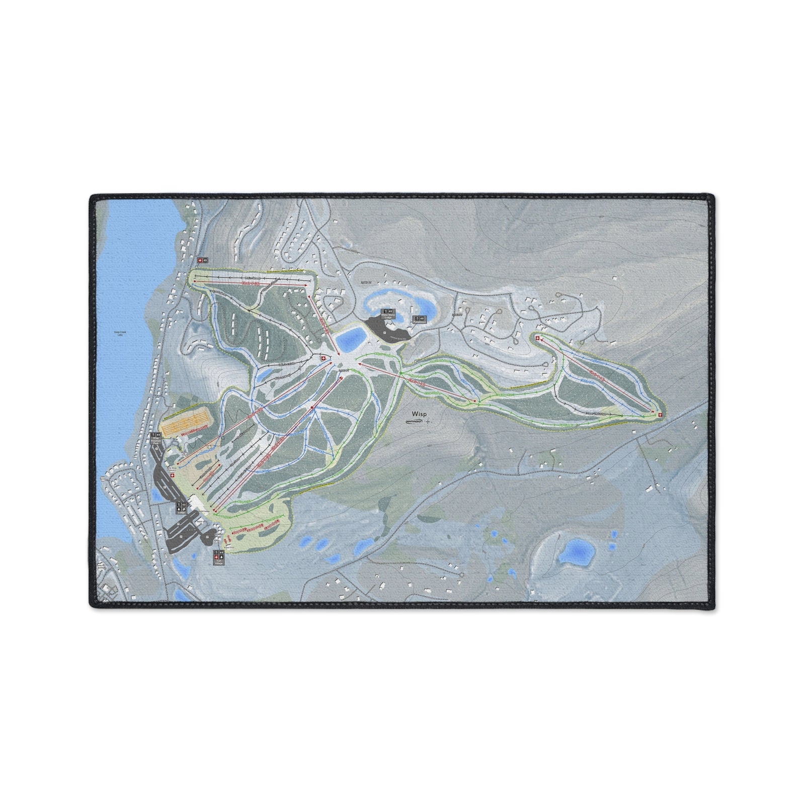 Wisp, Maryland Ski Resort Map Heavy Duty Floor Mat