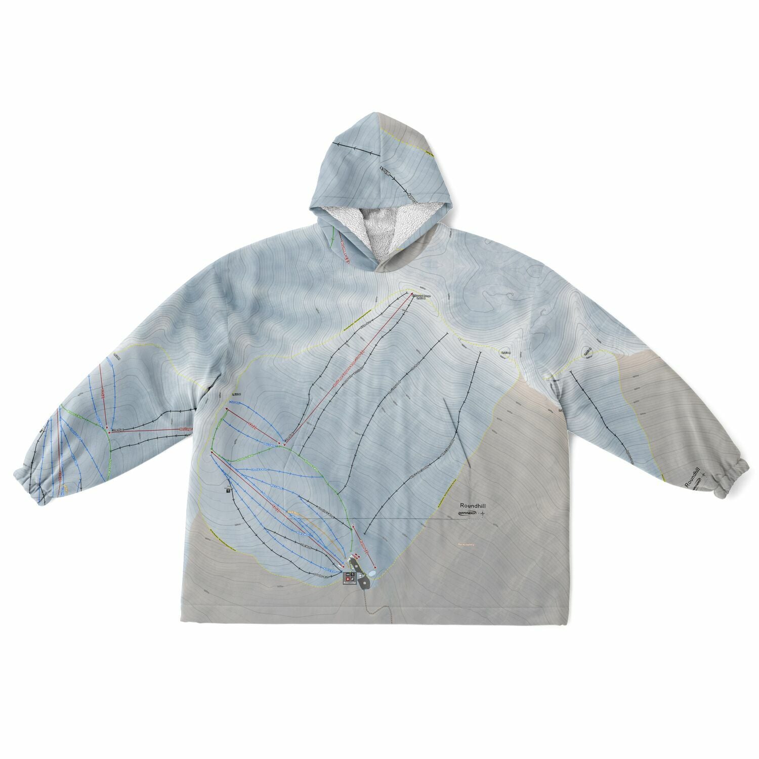 Roundhill, New Zealand Ski Trail Map - Snug Hoodie