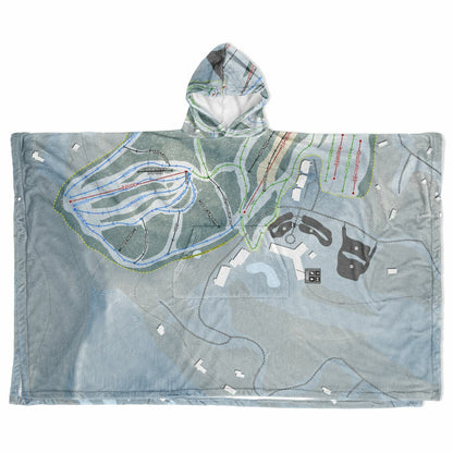 Shanty Creek Schuss Mountain, Michigan Ski Resort Map Flannel Blanket Poncho