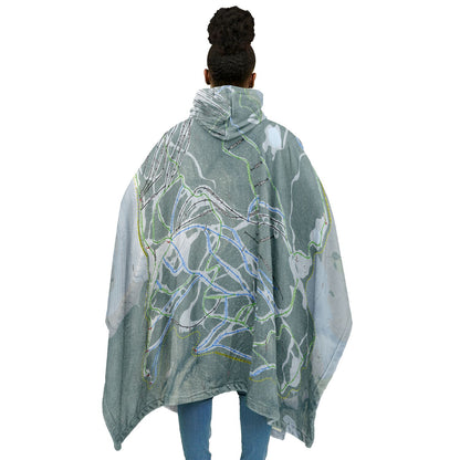 Cimarron Mountain Club, Colorado Ski Resort Map Flannel Blanket Poncho