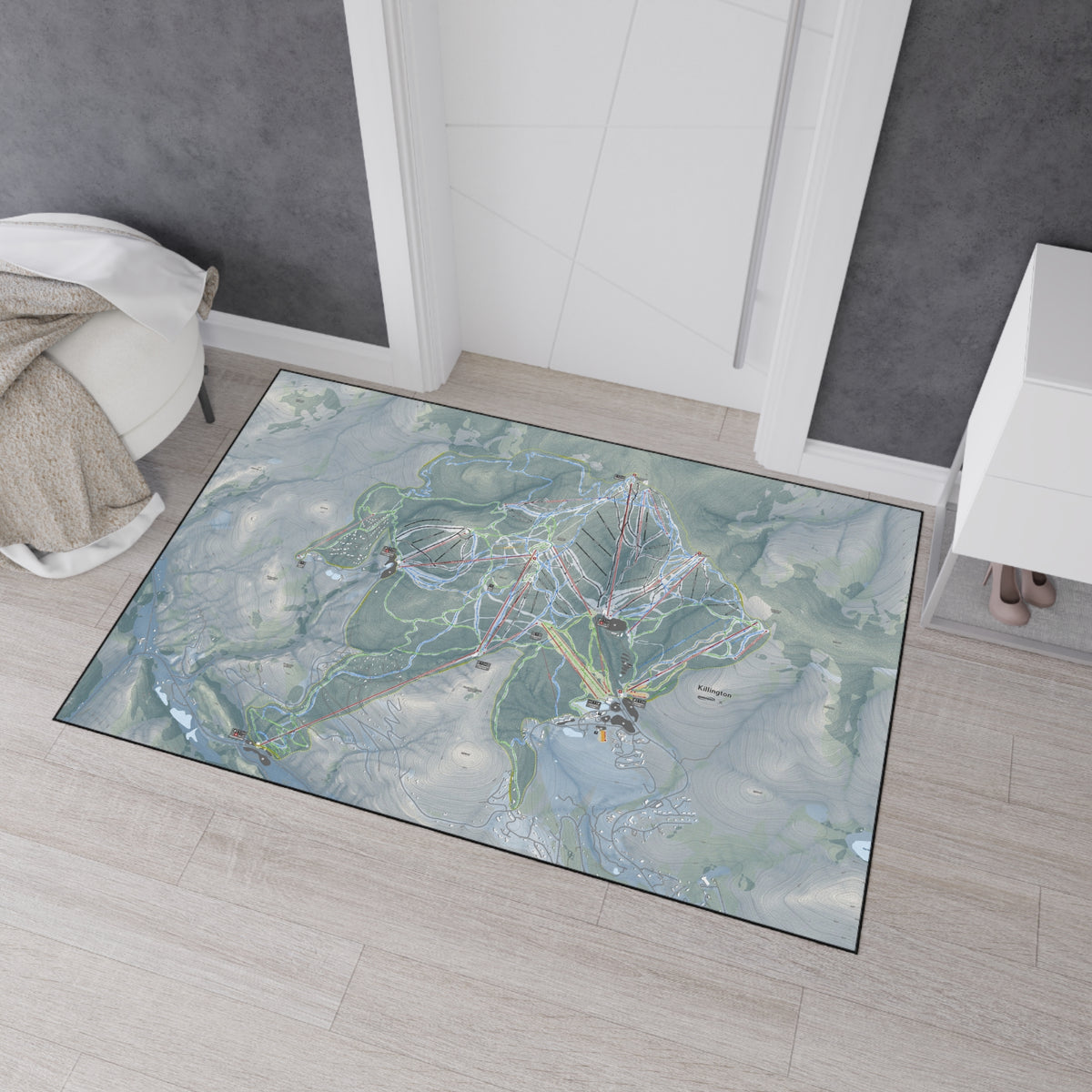Killington, Vermont Ski Resort Map Heavy Duty Floor Mat