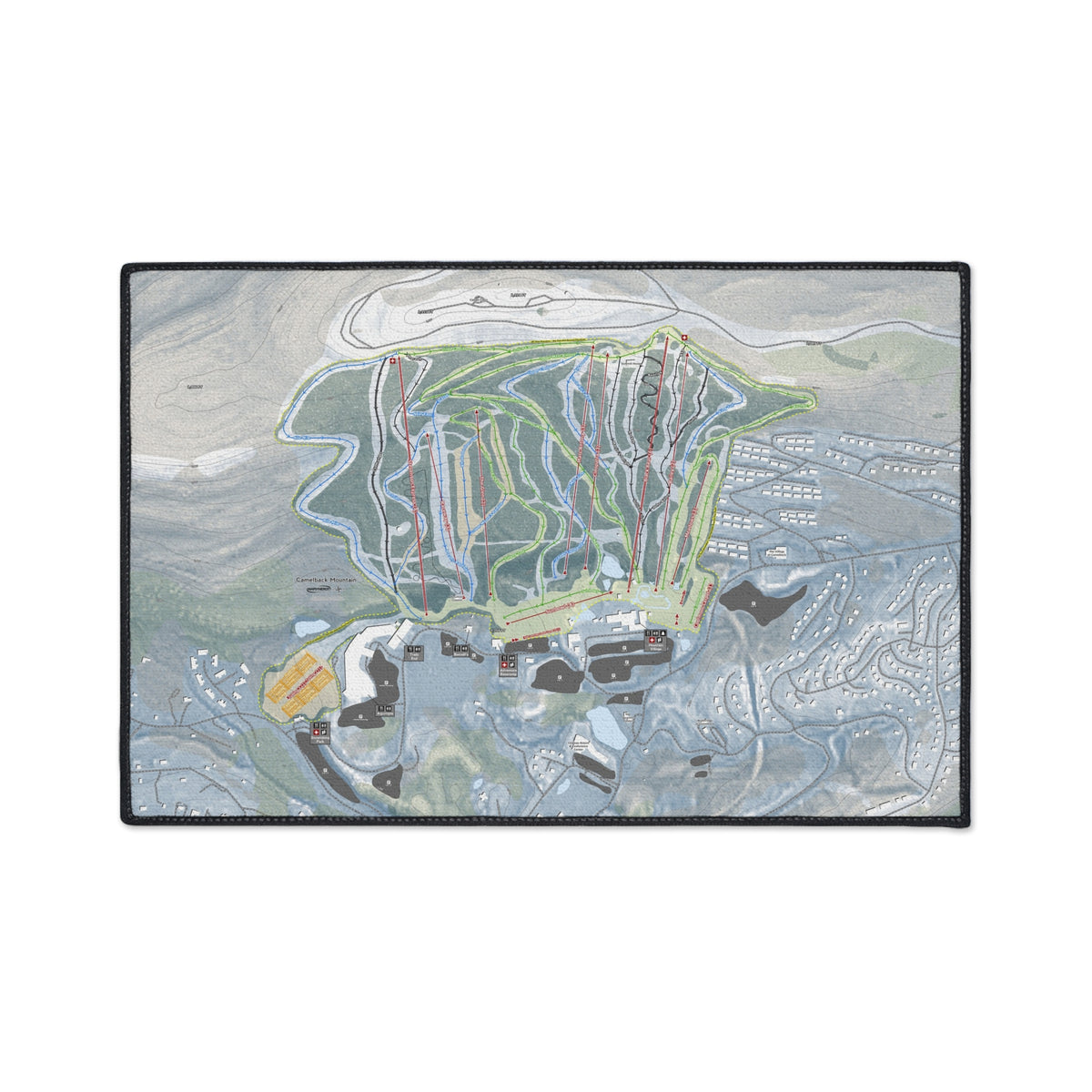 Camelback Mountain, Pennsylvania Ski Resort Map Heavy Duty Floor Mat