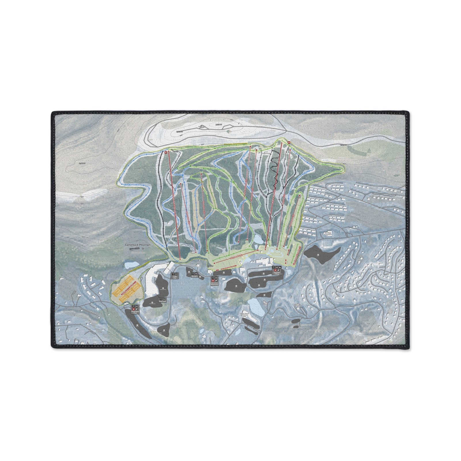 Camelback Mountain, Pennsylvania Ski Resort Map Heavy Duty Floor Mat