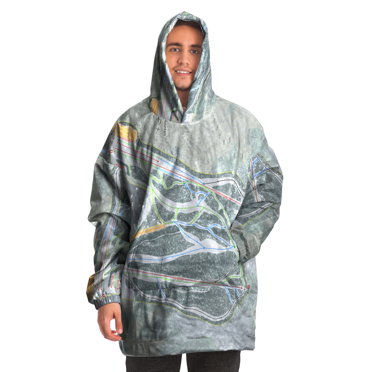 West Mountain, New York Ski Trail Map Snug Hoodie