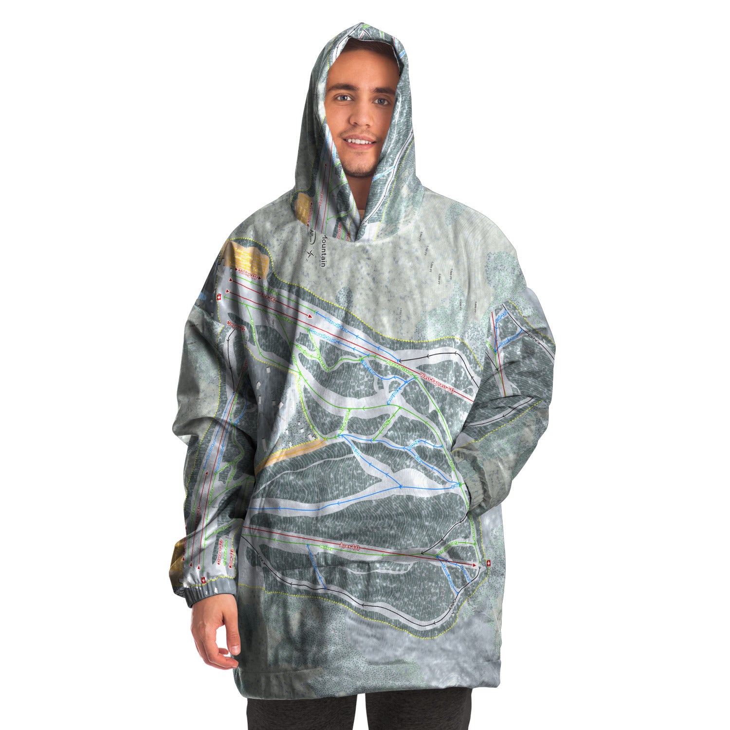 West Mountain, New York Ski Trail Map Snug Hoodie