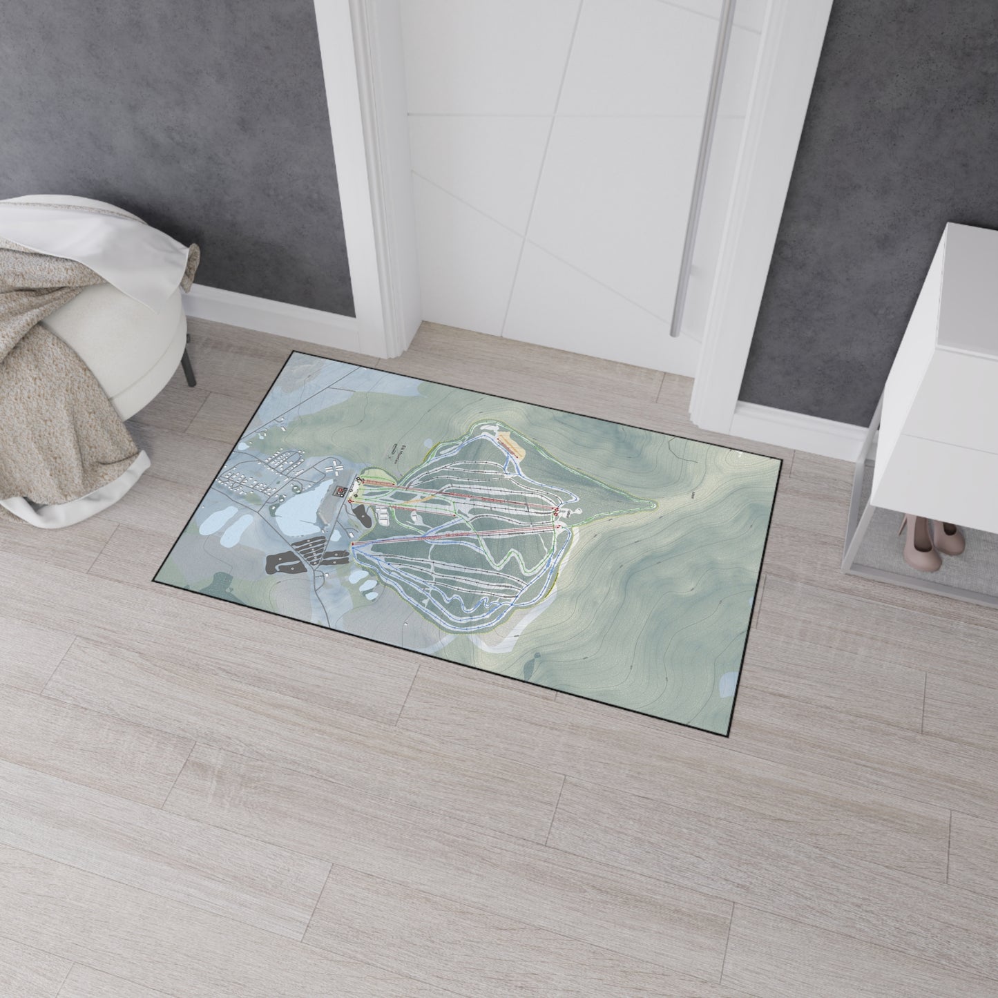 Elk Mountain, Pennsylvania Ski Resort Map Heavy Duty Floor Mat