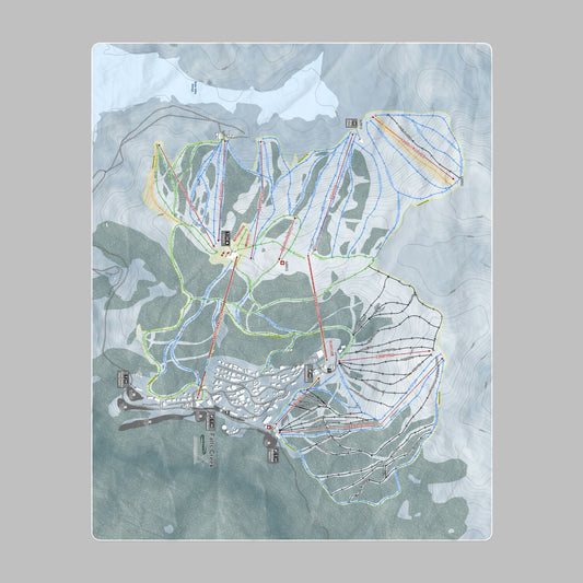Falls Creek, Australia Ski Resort Map Printed Beach Towel