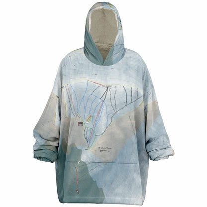 Broken River, New Zealand Ski Trail Map - Snug Hoodie - Powderaddicts