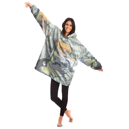 Snow Creek, Missouri Ski Trail Map Snug Hoodie - Powderaddicts