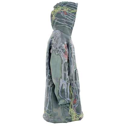 Kicking Horse, British Columbia Ski Trail Map - Snug Hoodie - Powderaddicts