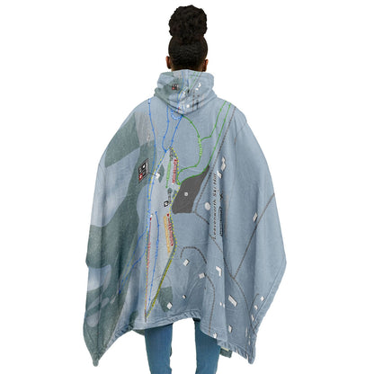 Leavenworth Ski Hill, Washington Ski Resort Map Flannel Blanket Poncho