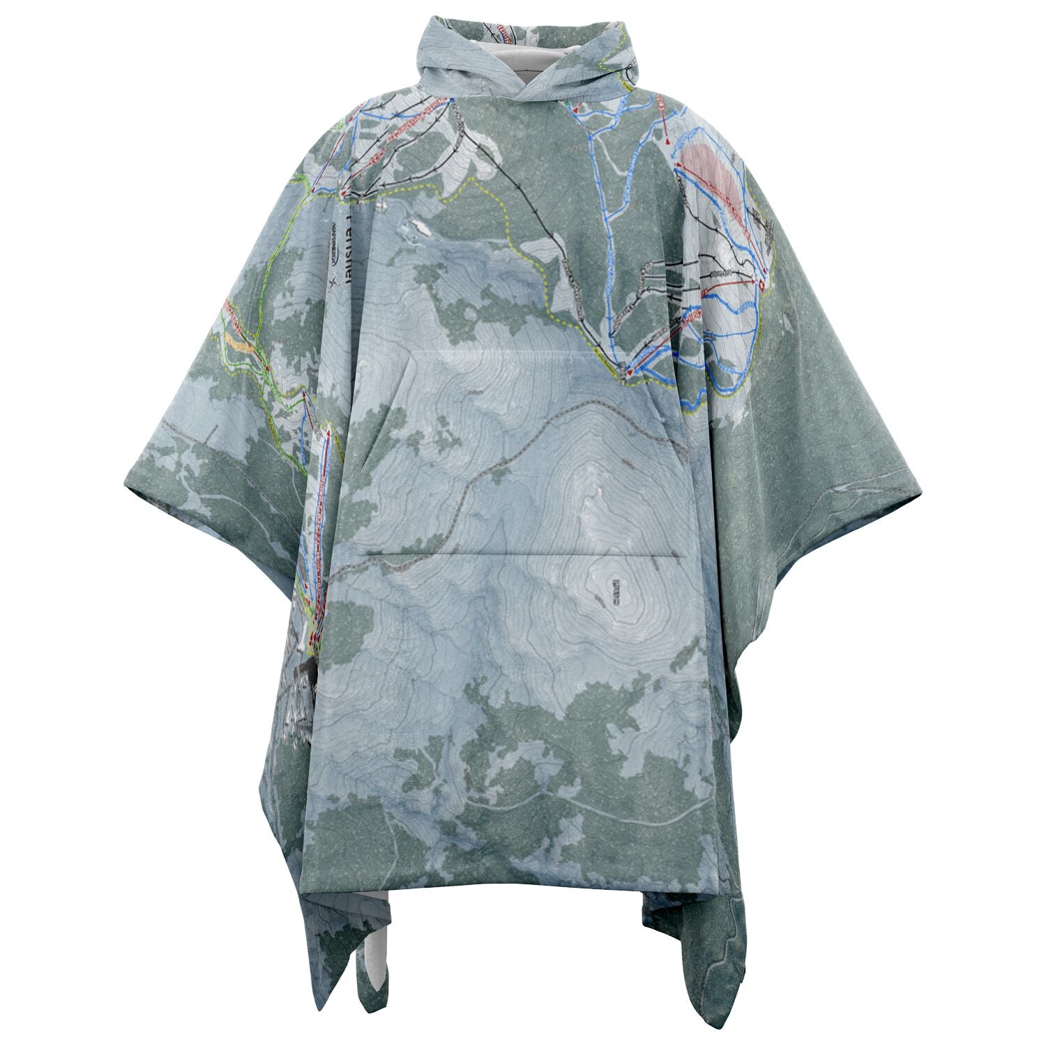 Perisher, Australia Ski Resort Map Flannel Blanket Poncho