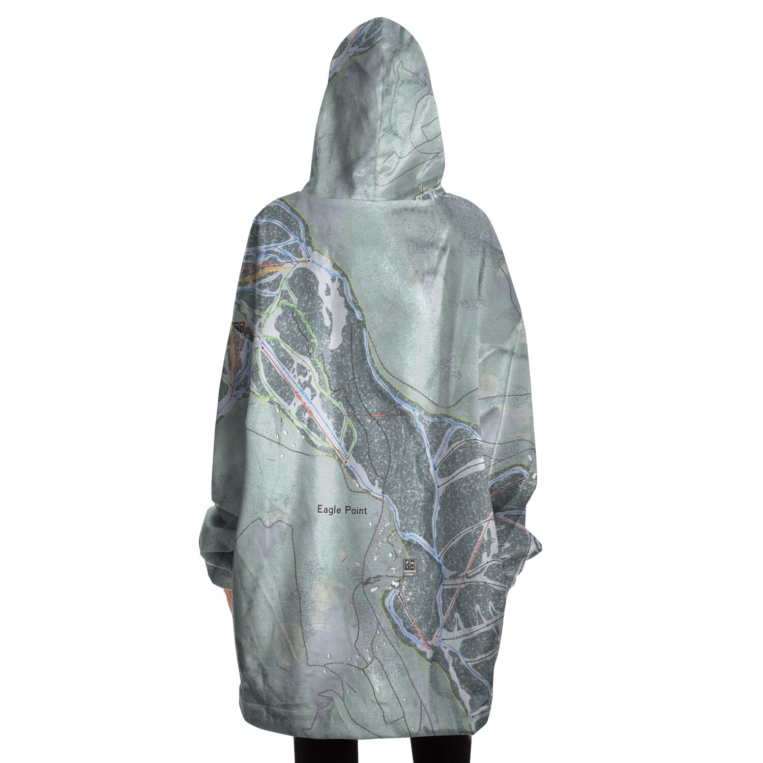 Eagle Point, Utah Ski Trail Map - Snug Hoodie - Powderaddicts