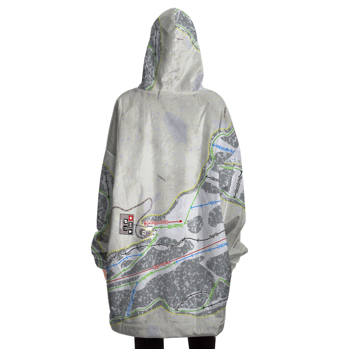 Bald Mountain, Idaho Ski Trail Map Snug Hoodie