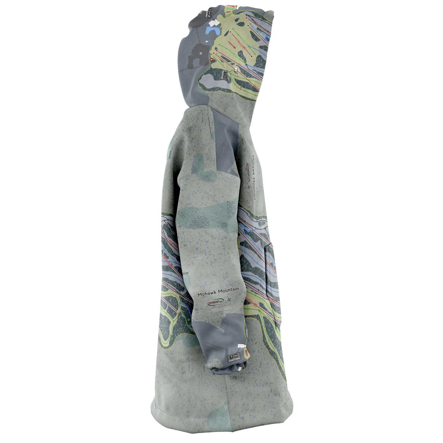 Mohawk Mountain, Connecticut Ski Trail Map - Snug Hoodie