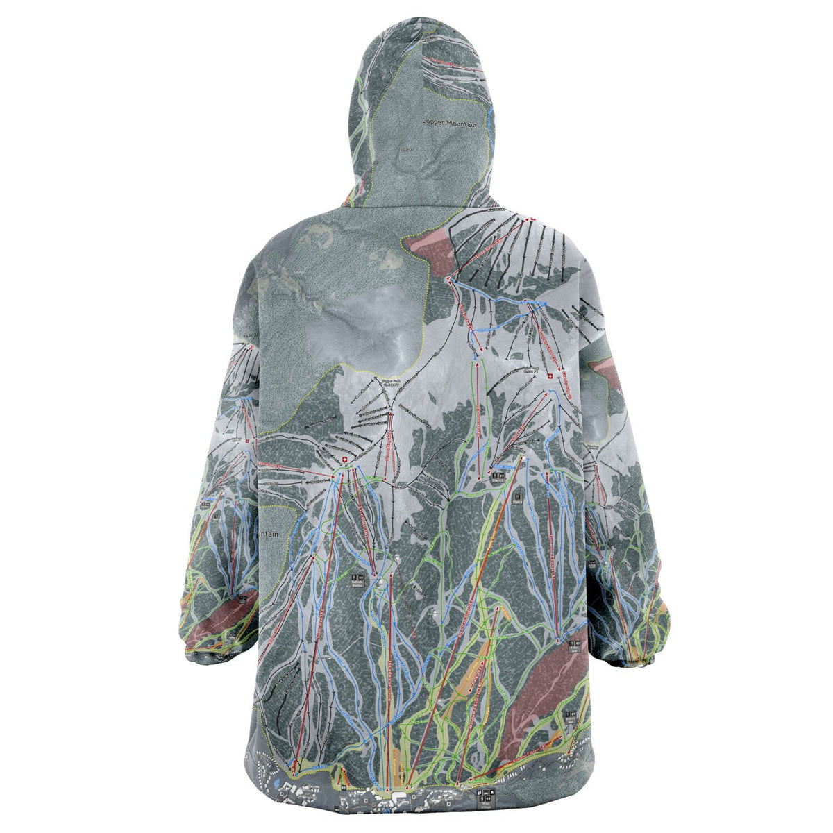 Copper Mountain, Colorado Ski Trail Map Snug Hoodie