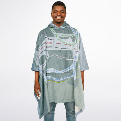 Eastlink Park, Alberta Ski Resort Map Flannel Blanket Poncho