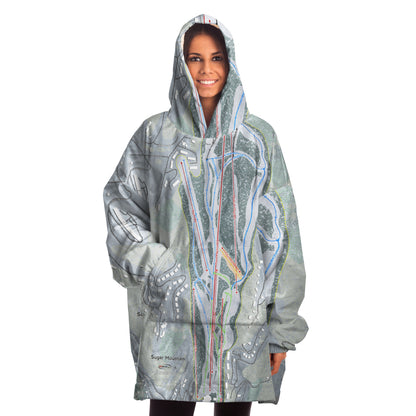 Sugar Mountain, North Carolina Ski Trail Map - Snug Hoodie - Powderaddicts