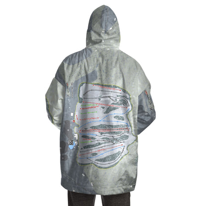 Ski Bradford, Massachusetts Ski Trail Map Snug Hoodie - Powderaddicts