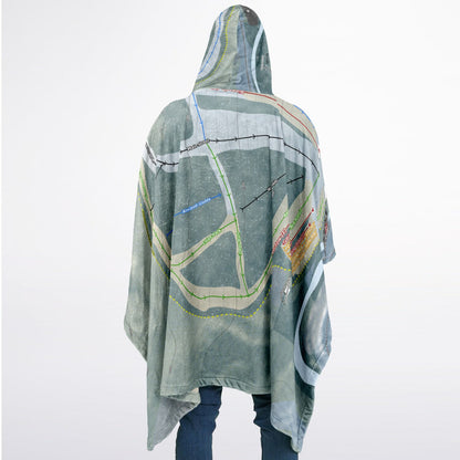 Granite Gorge, New Hampshire Ski Resort Map Flannel Blanket Poncho