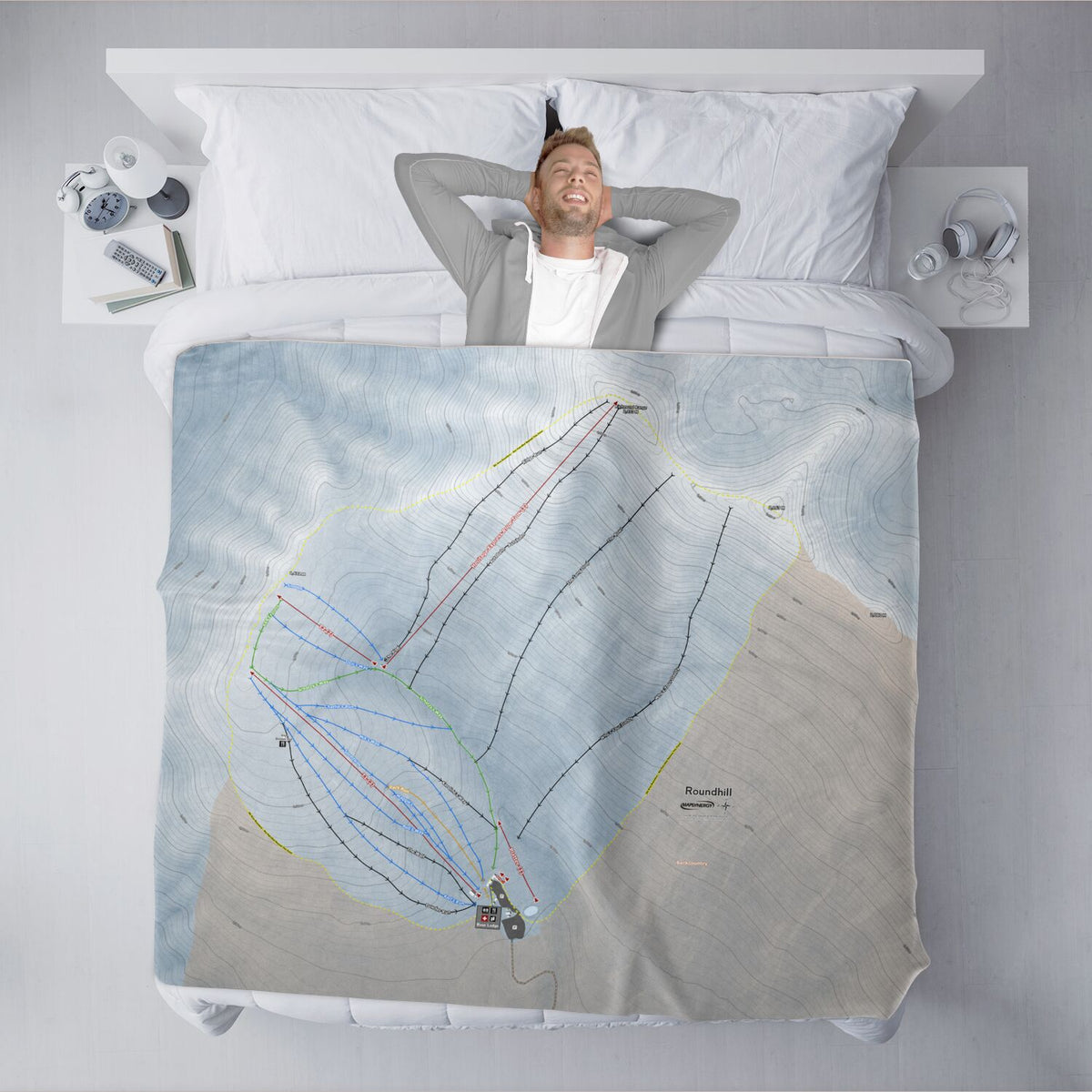 Roundhill, New Zealand Ski Resort Map XL Blanket