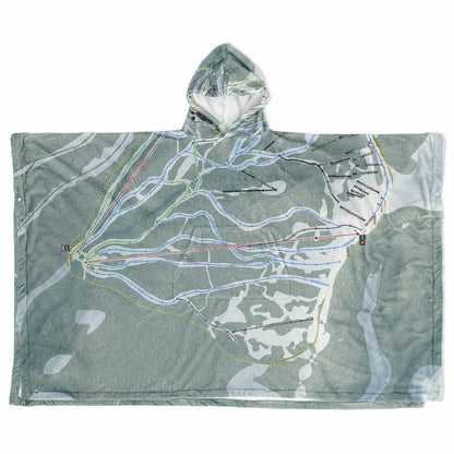 Lost Trail, Montana Ski Resort Map Flannel Blanket Poncho
