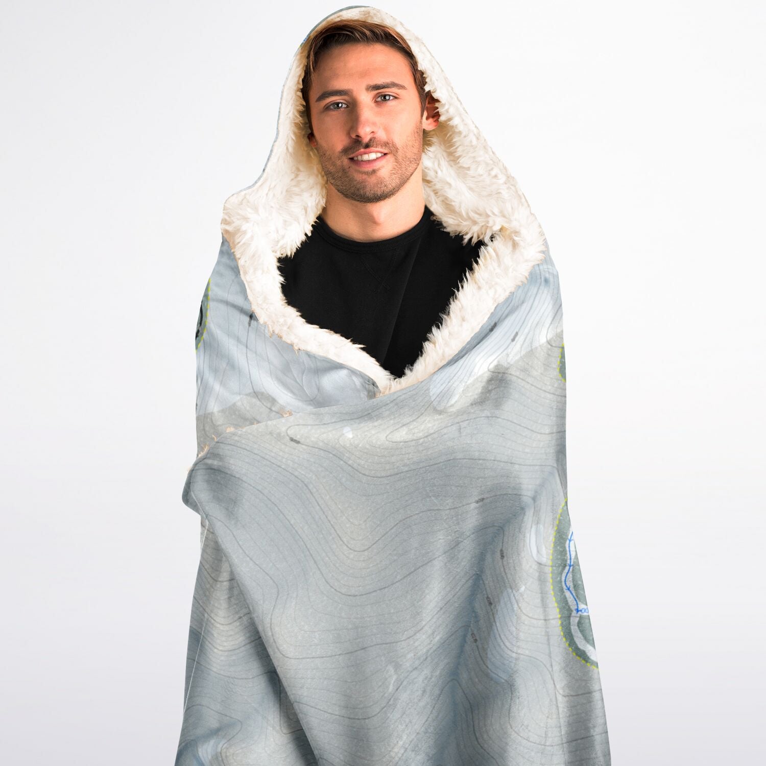 Red Lodge, Montana Ski Trail Map - Adult Hooded Blanket - Powderaddicts