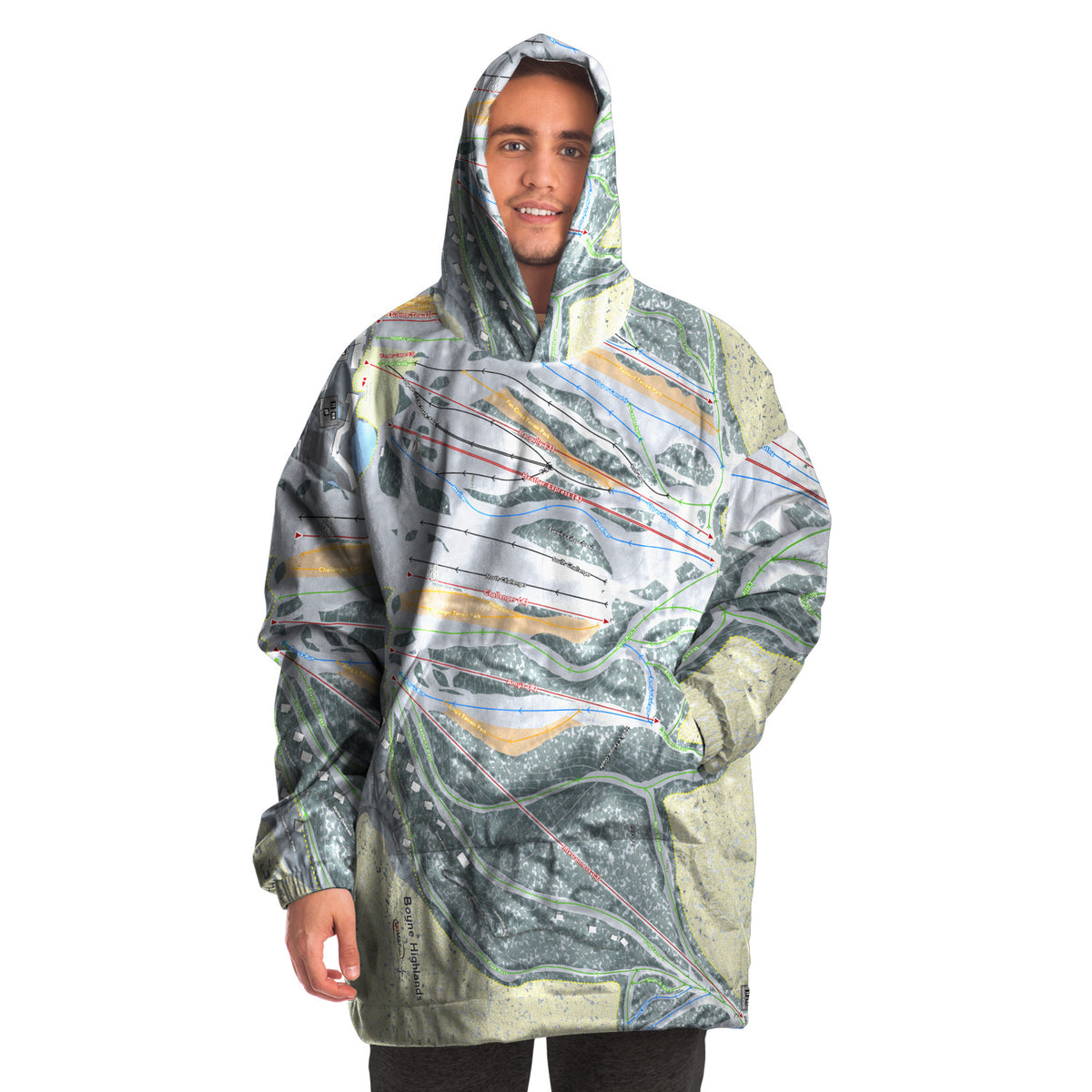 Boyne Highlands, Michigan Ski Trail Map Snug Hoodie