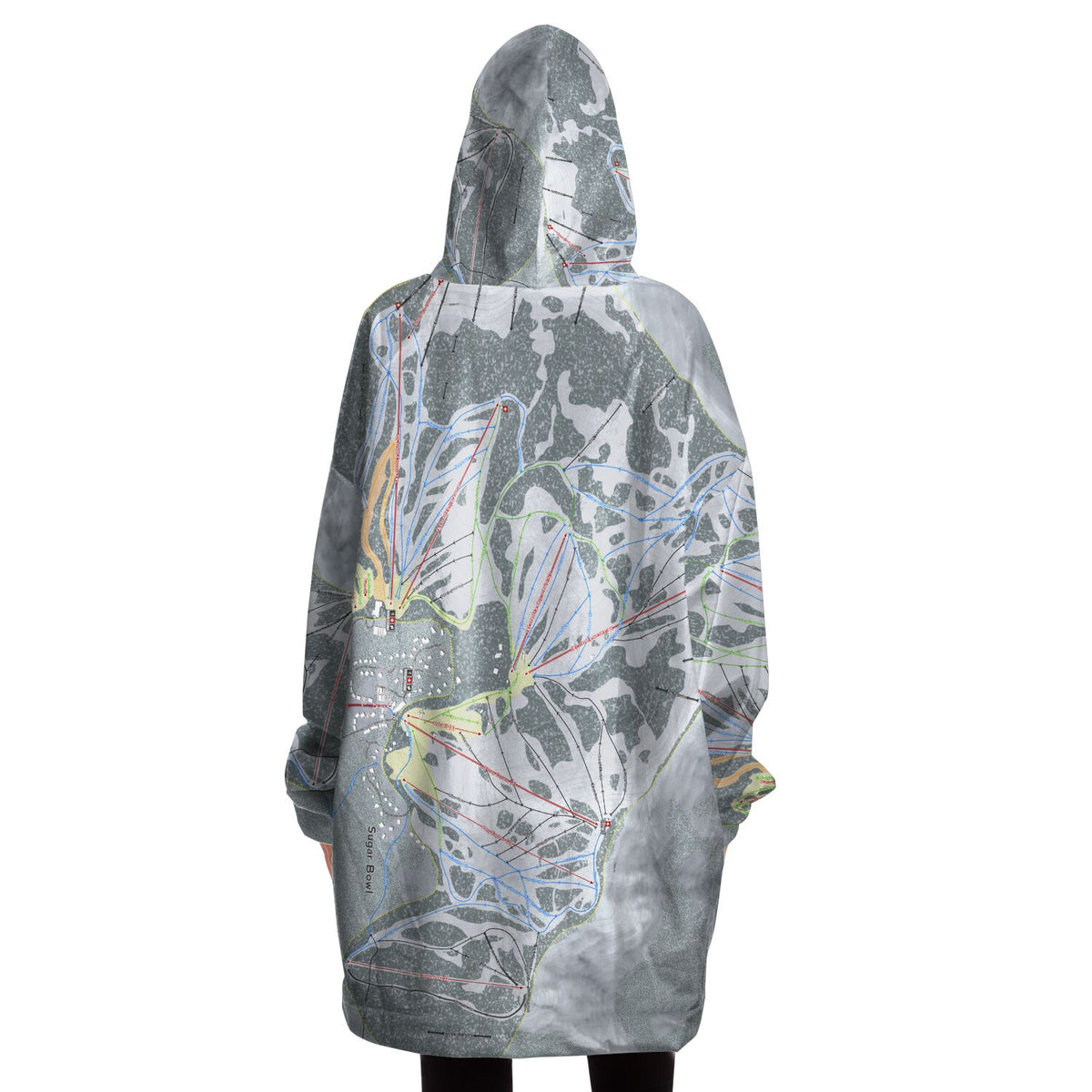 Sugar Bowl, California Ski Trail Map - Snug Hoodie