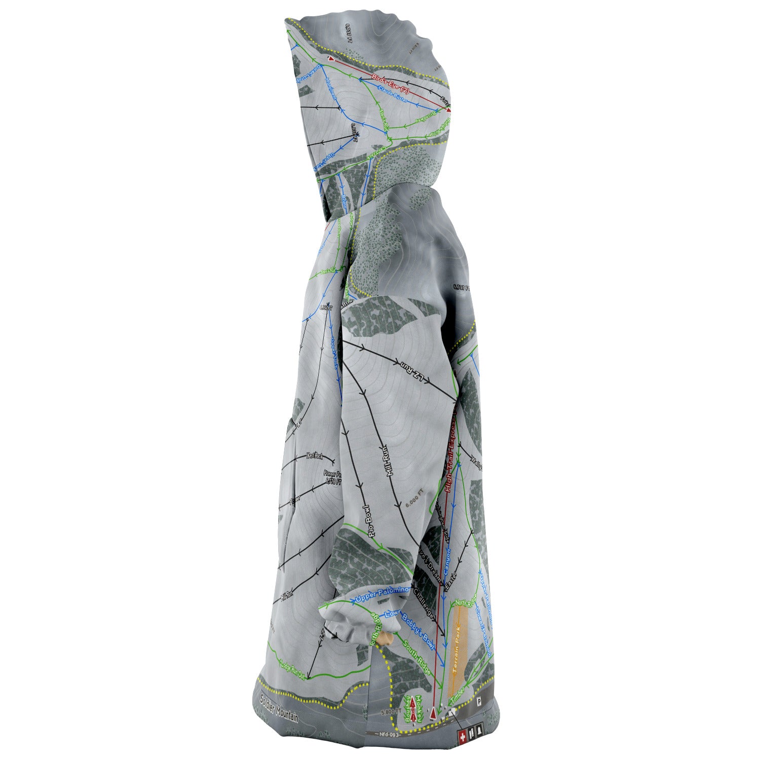 Soldier Mountain, Idaho Ski Trail Map - Snug Hoodie