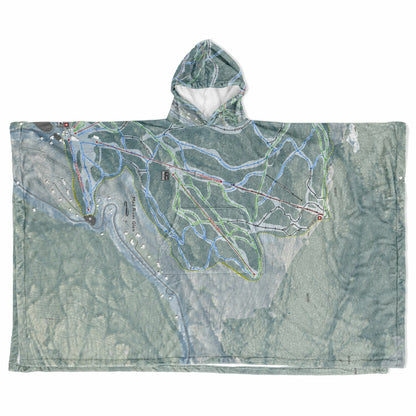 Mad River Glen, Vermont Ski Resort Map Flannel Blanket Poncho