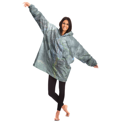 Saddleback, Maine Ski Trail Map - Snug Hoodie - Powderaddicts