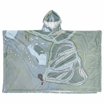 Mont Blanc, Quebec Ski Resort Map Flannel Blanket Poncho
