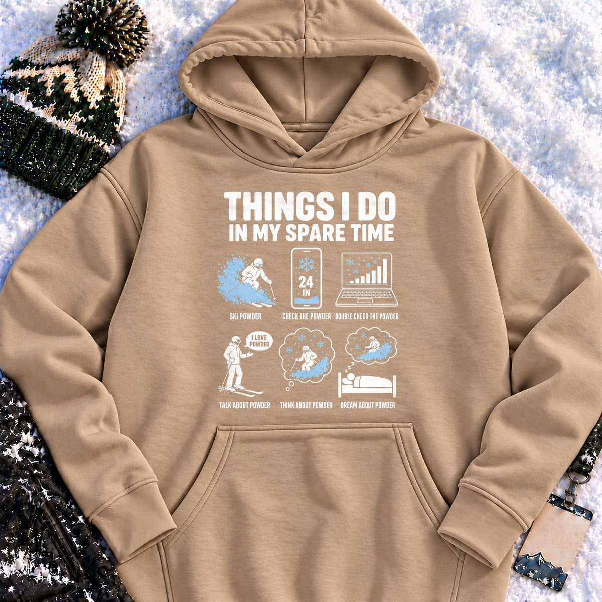 Spare Time Ski Powder - Hoodie (Latte)