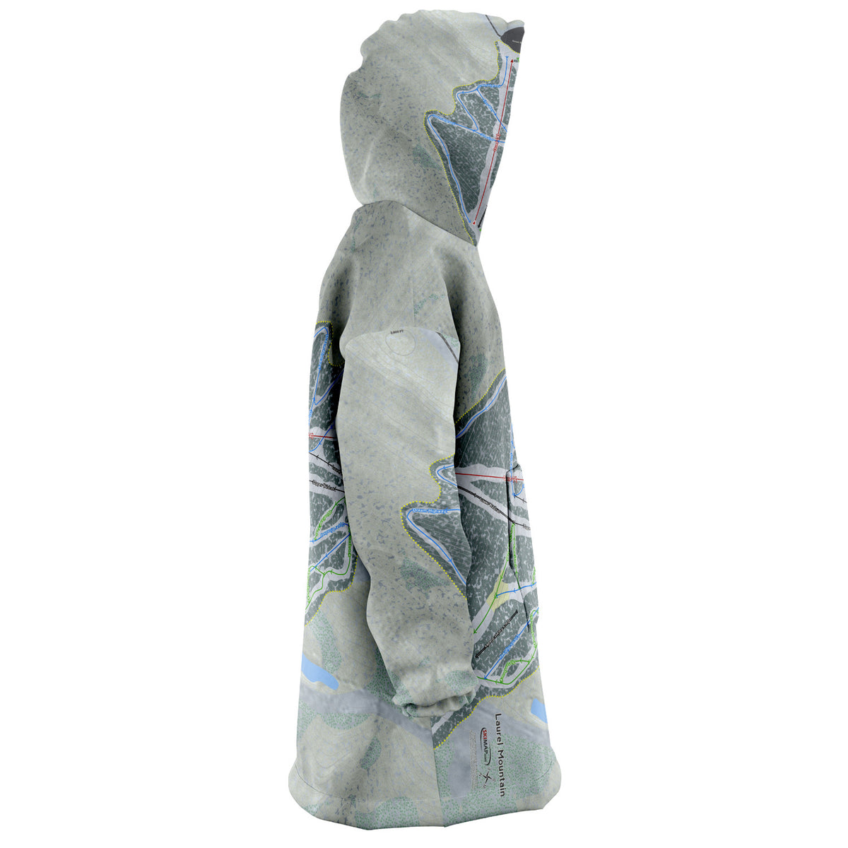 Laurel Mountain, Pennsylvania Ski Trail Map Snug Hoodie