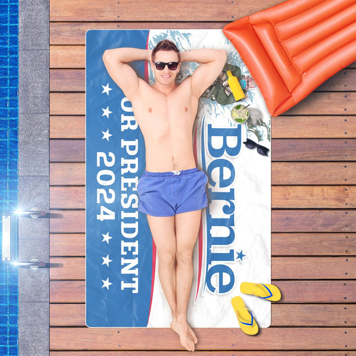 Bernie Senders For President Oversized Beach Towel - AOP