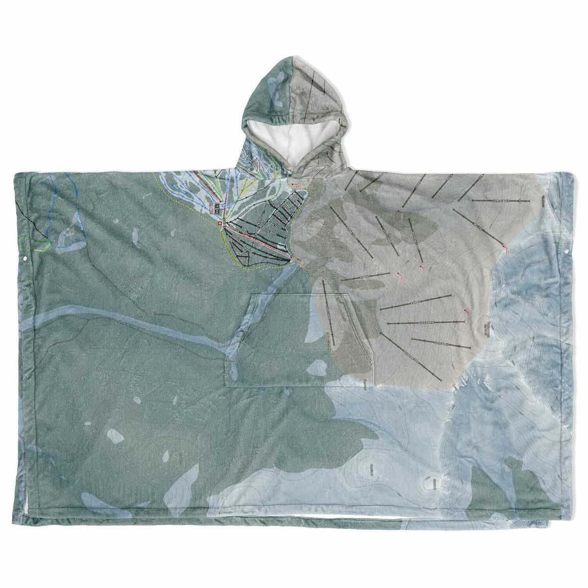 Ski Cooper, Colorado Ski Resort Map Flannel Blanket Poncho
