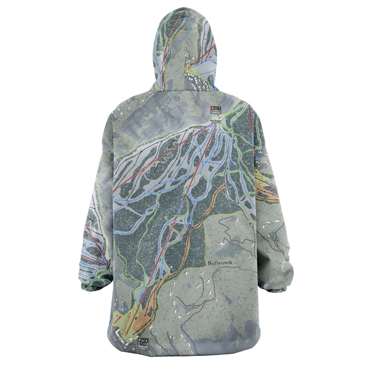 Buttermilk, Colorado Ski Trail Map - Snug Hoodie