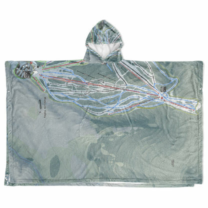Waterville Valley, New Hampshire Ski Resort Map Flannel Blanket Poncho