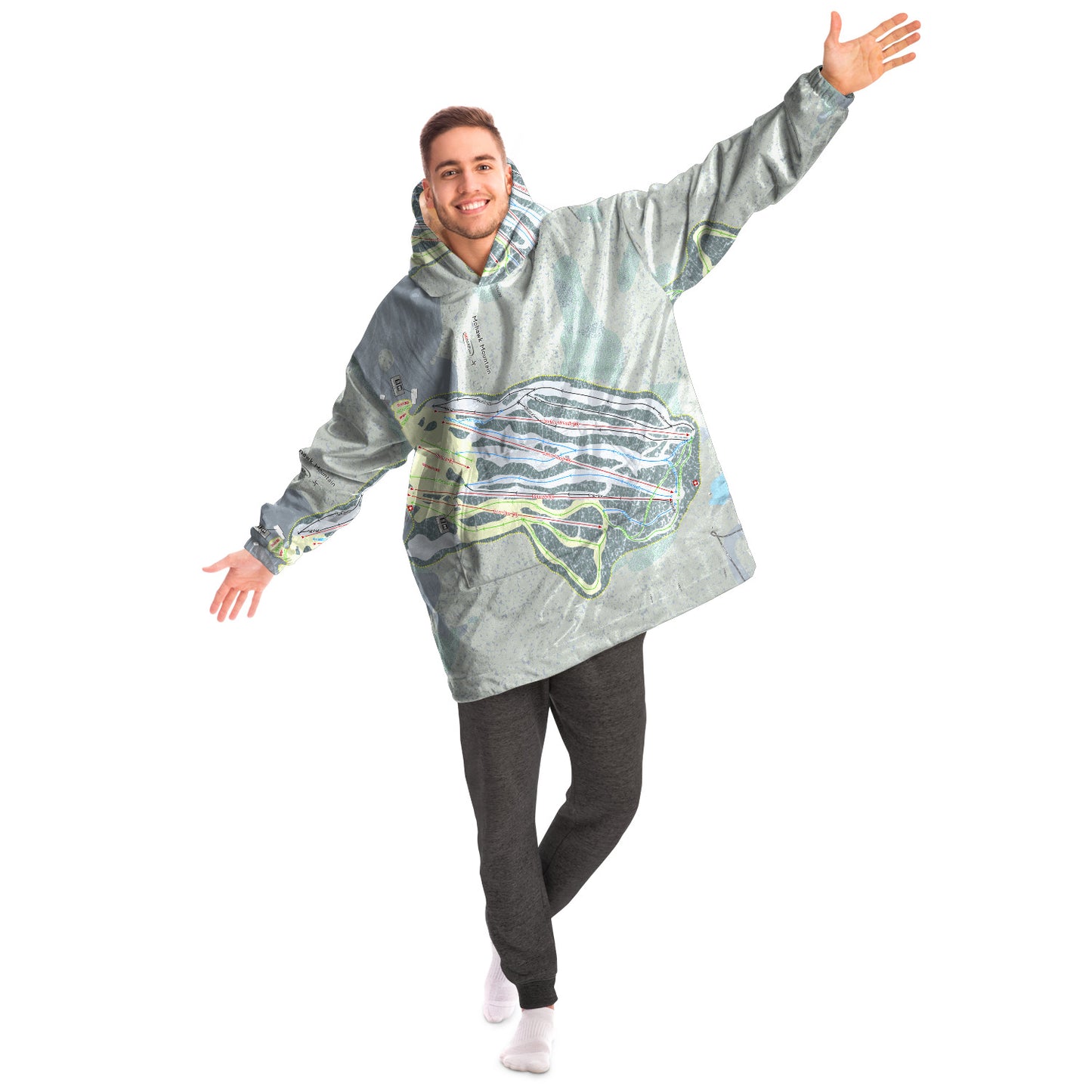 Mohawk Mountain, Connecticut Ski Trail Map - Snug Hoodie