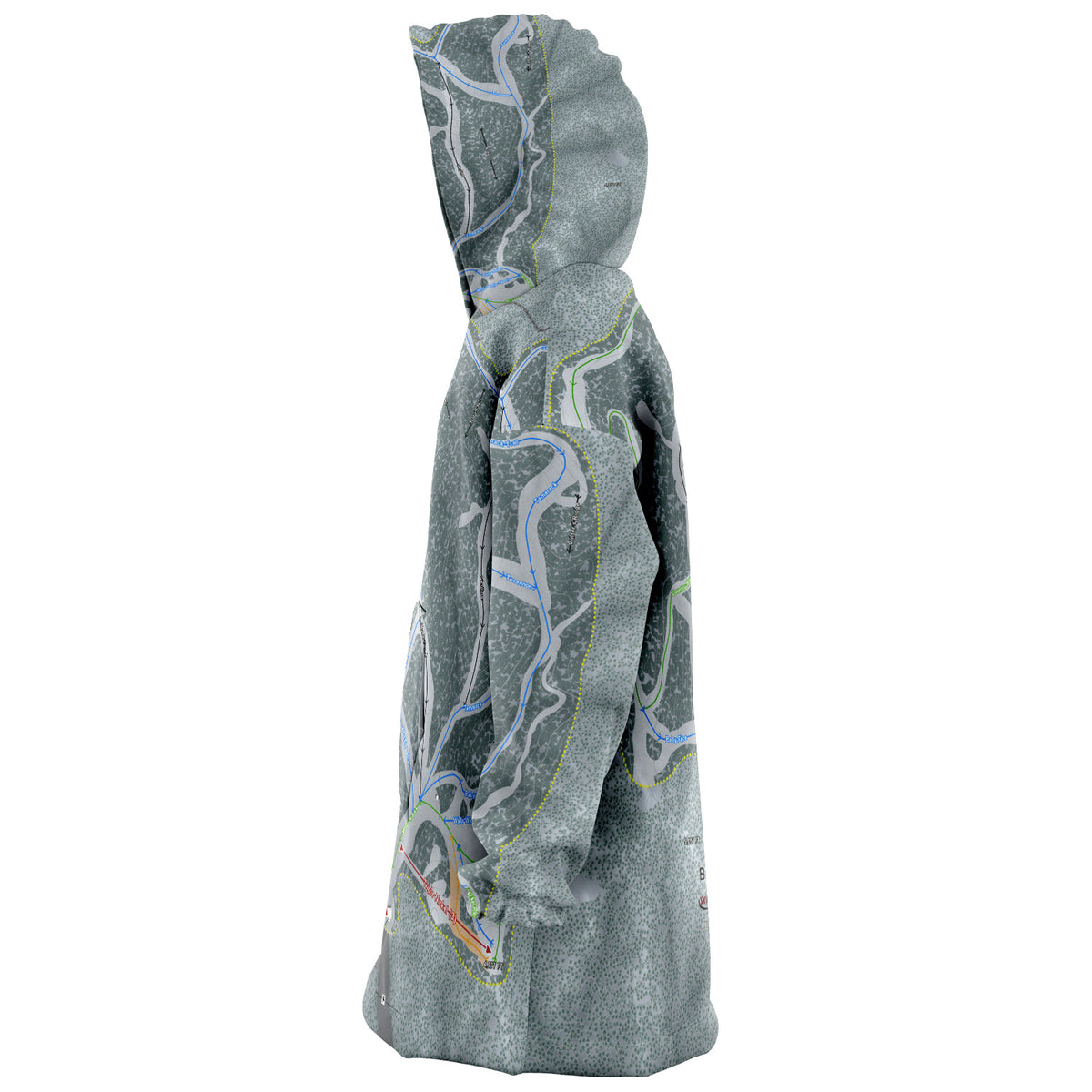 Bluewood, Washington Ski Trail Map - Snug Hoodie