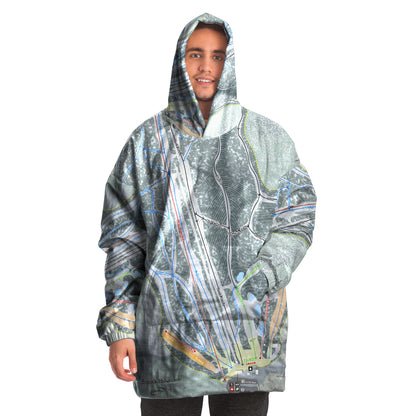 Bigrock Mountain, Maine Ski Trail Map - Snug Hoodie - Powderaddicts