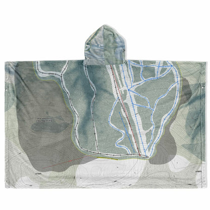 Bigrock Mountain, Maine Ski Resort Map Flannel Blanket Poncho