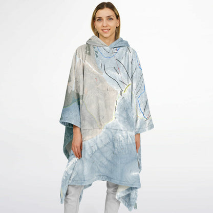Loveland, Colorado Ski Resort Map Flannel Blanket Poncho