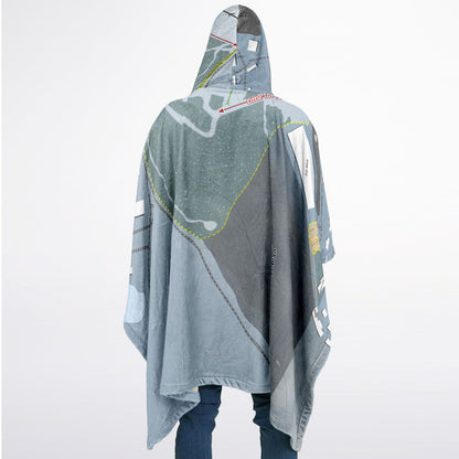 Chapman Hill, Colorado Ski Resort Map Flannel Blanket Poncho